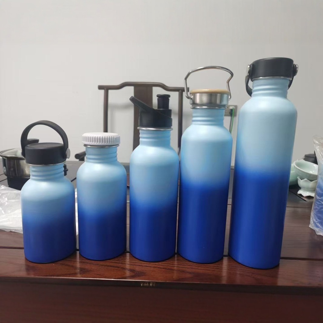 Cross-border best-selling single-layer stainless steel sports water bottle with hand-held lid, American-style large mouth, portable for outdoor mountain climbing and travel details Picture