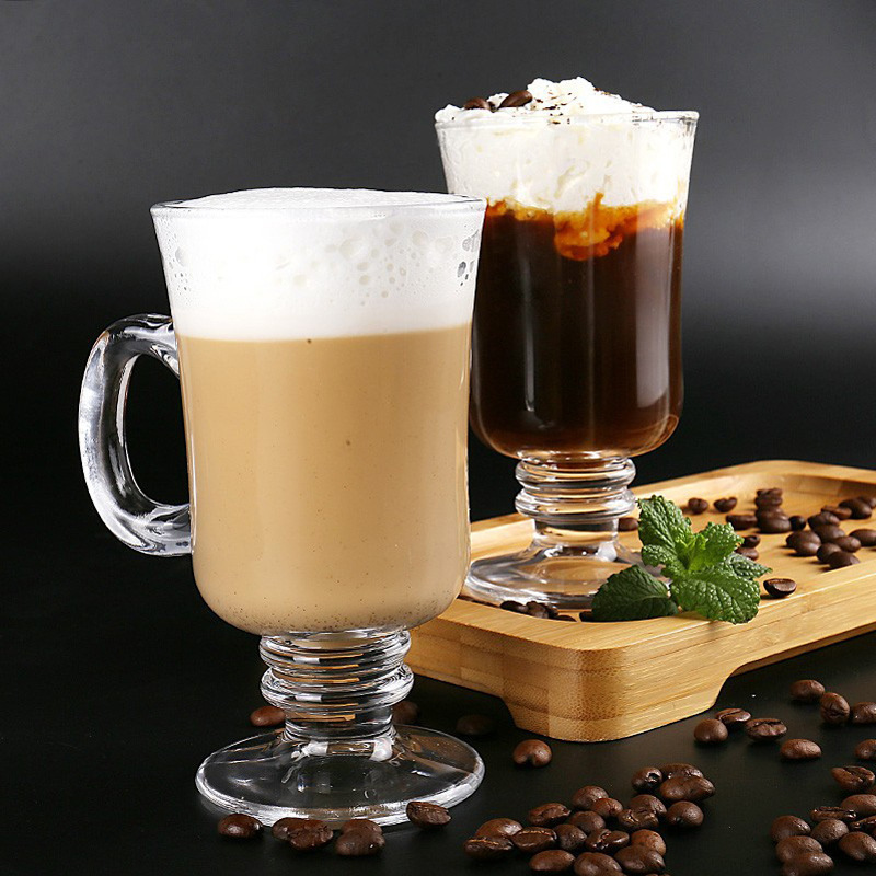 Lizun Creative Irish coffee cups, high-legged milk tea cups, beverage cups, juice cups, glass cups wholesale with logo printing details Picture
