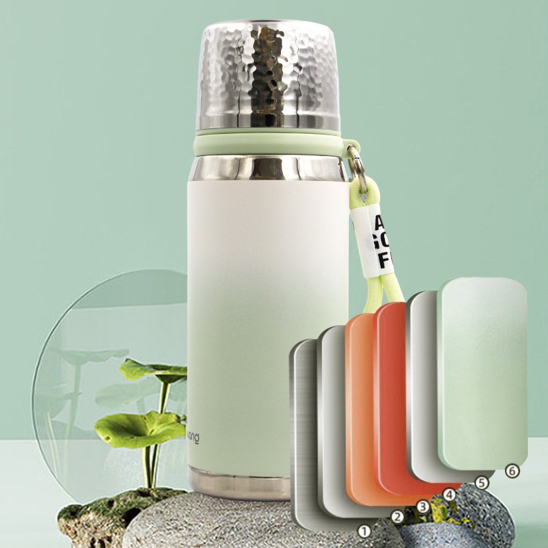 Douyin's best-selling 316 hammer-patterned cup, two-lid stainless steel portable student insulated cup, can be printed with logo, one-piece consignment Specification drawing