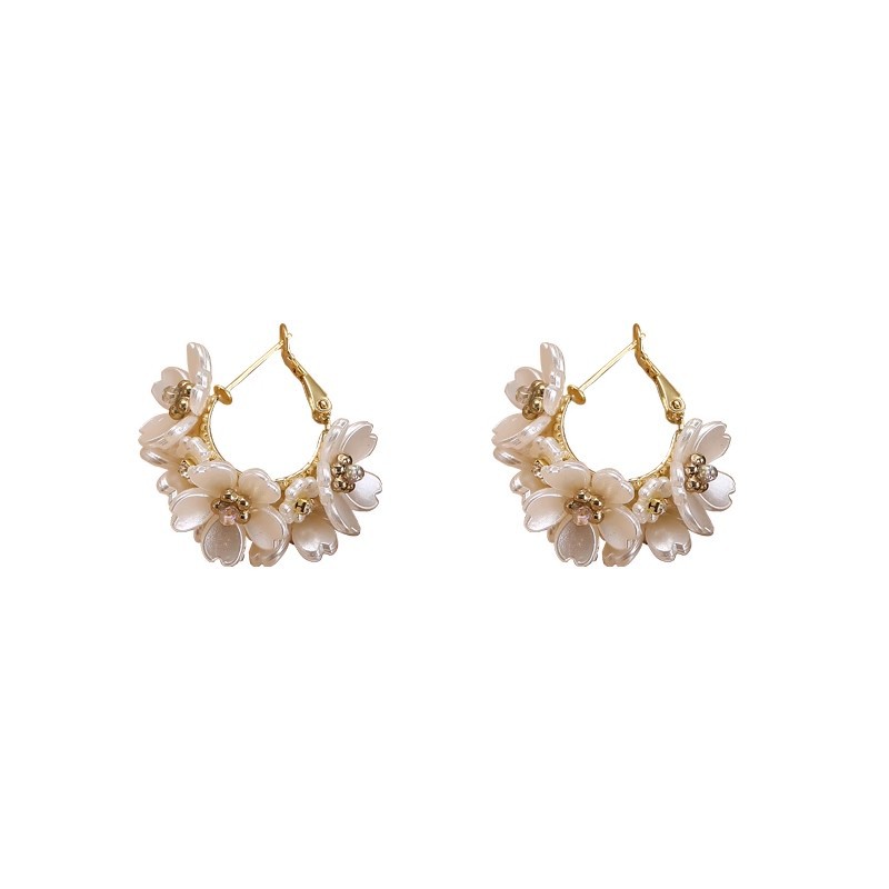 French super ethereal jasmine flower earrings, a trendy and niche design for women, high-end stud earrings, fashionable, simple and cold style earrings Item Picture