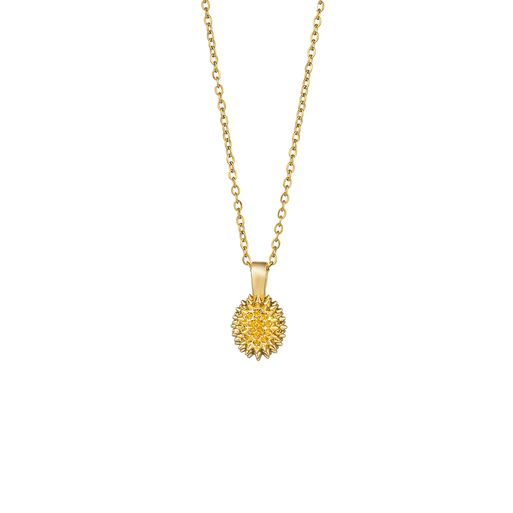 Douyin's same style durian necklace for women, with a unique design sense. The durian back-and-forth symbolizes titanium steel collarbone chain, a popular online accessory Item Picture