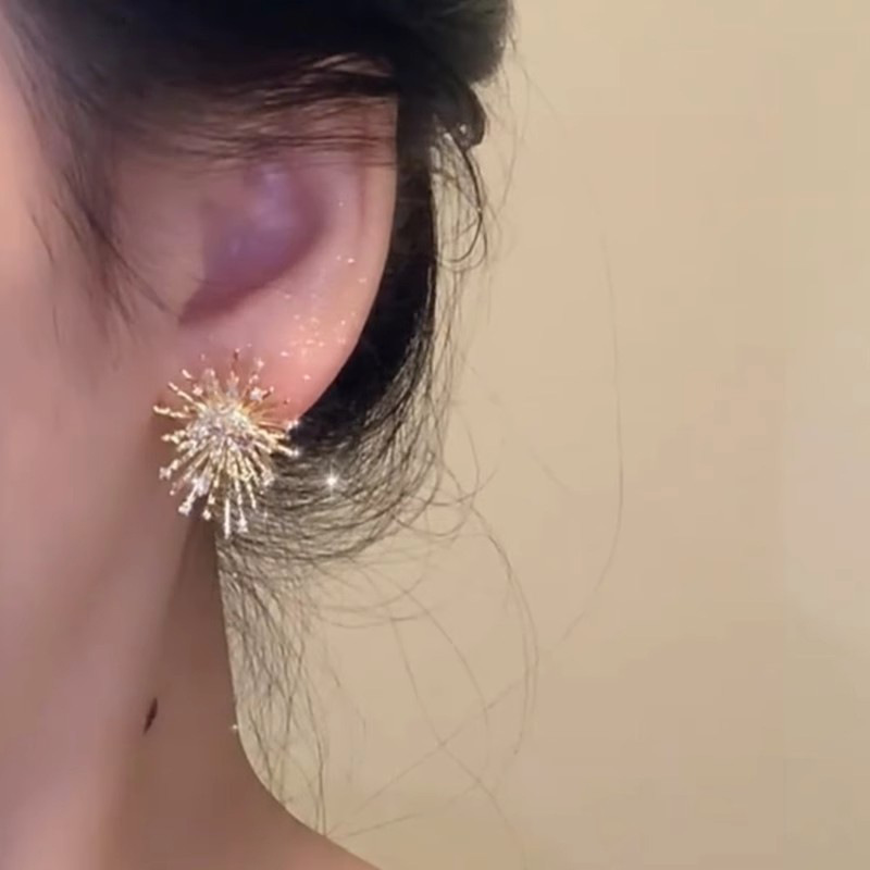 Fireworks Earrings 2025 New bestsellers, light luxury and high-end style, autumn and winter style stud earrings, niche and unique personality earrings Application Scenario