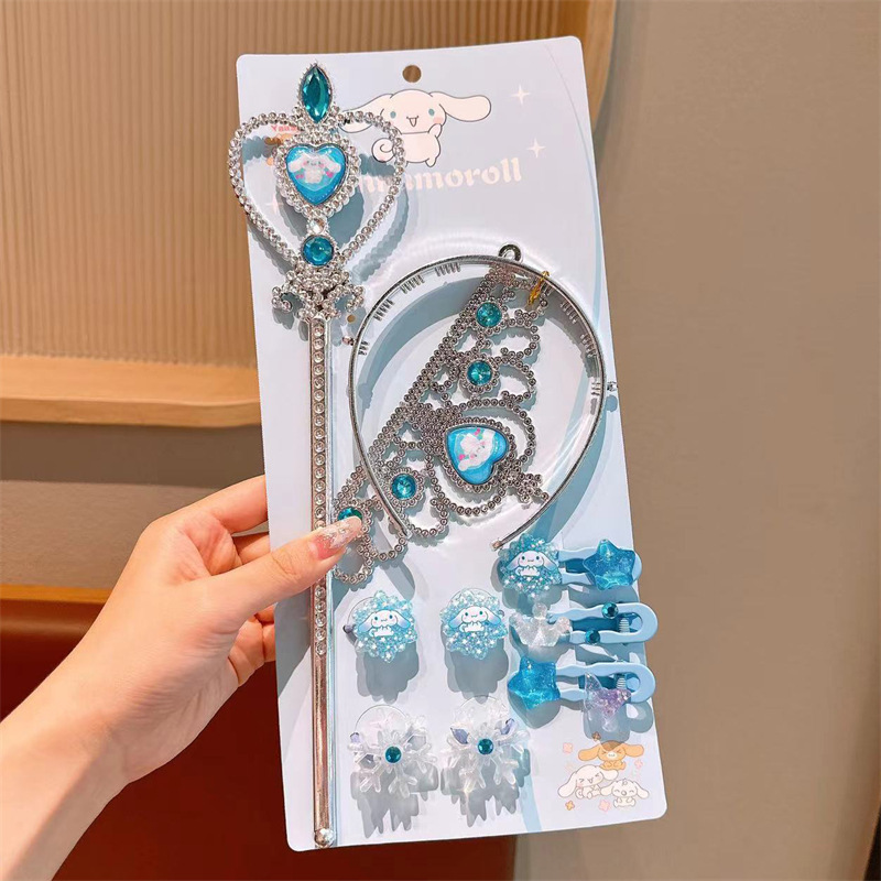 Children's cartoon Kulomi hair clip set, headwear, sweet girl hair clip, bangs, broken hair clip, crown hair band, hair accessory Specification drawing