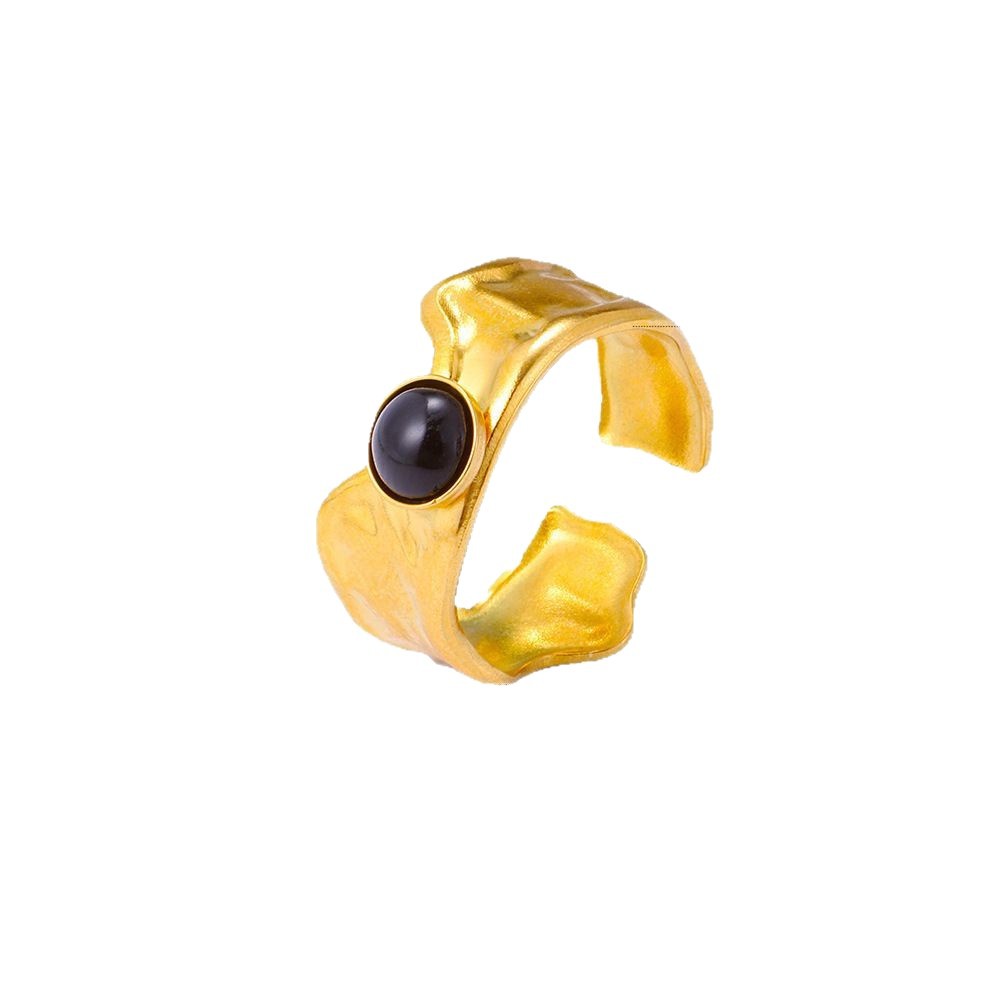 New titanium steel aged retro ring for women, anti-fading, cross-border bestseller, Gothic minimalist and niche design ring Item Picture