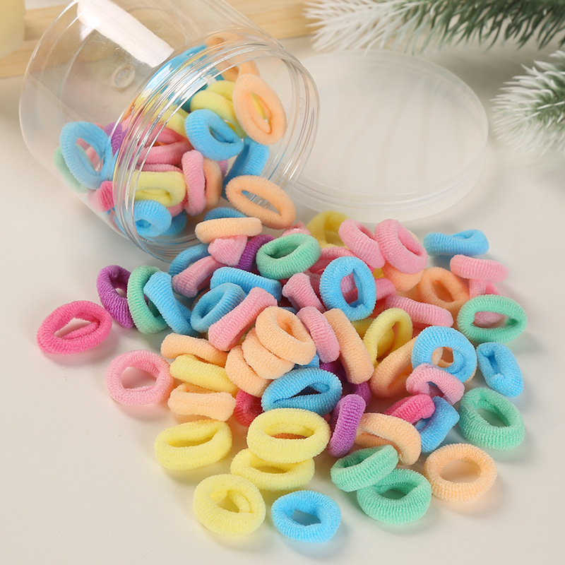 100-piece towel loop hair tie, small knot hair tie, simple hair tie, children's rubber band, women's hair accessory Application Scenario