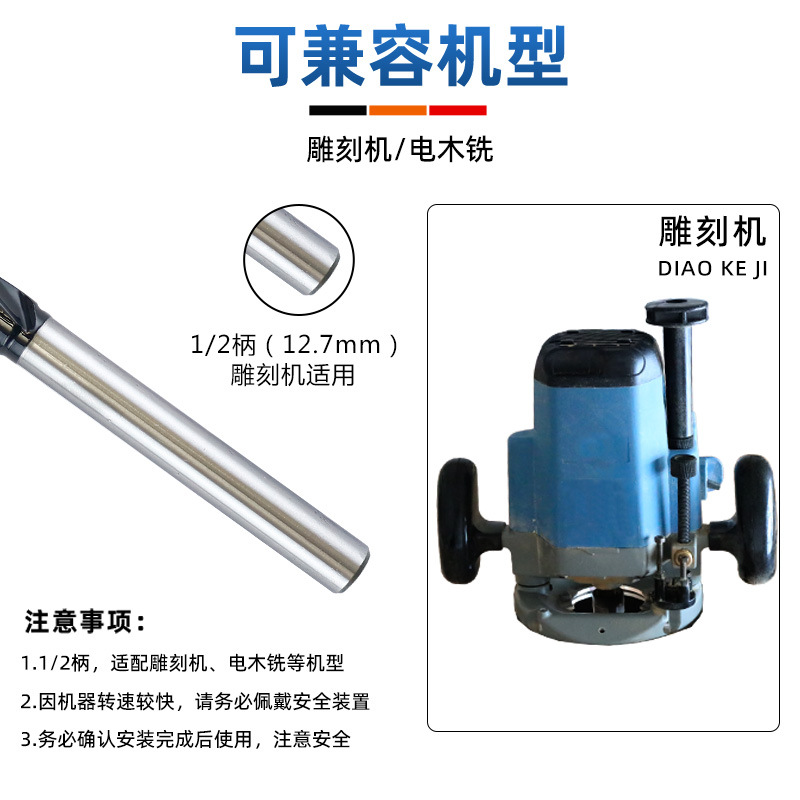 Black spiral bottom cleaning knife, extended 1/2 handle woodworking milling cutter, electric milling cutter for opening lock holes and keyholes in wooden doors Application Scenario