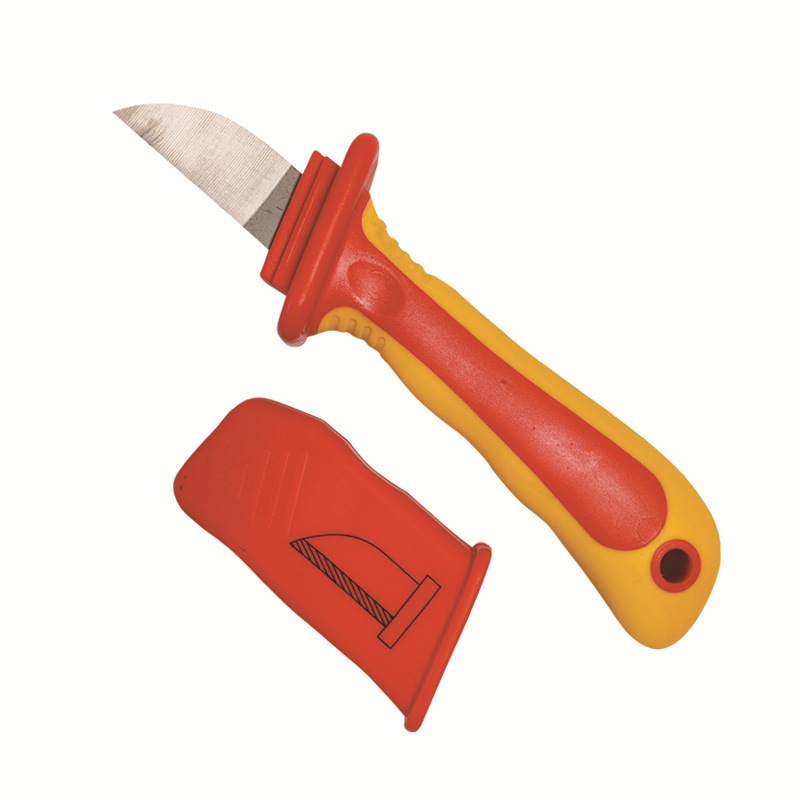 Insulated tool injection molding double-color insulated straight-edge cable knife, VDE insulated cable knife with a withstand voltage of 1000V, insulated knife undefined
