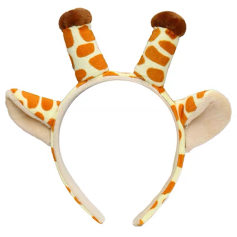 Cute deer and giraffe hair bands, sika deer headbands, sweet hairballs, deer antlers, adult funny hairpins, animal headwear Item Picture