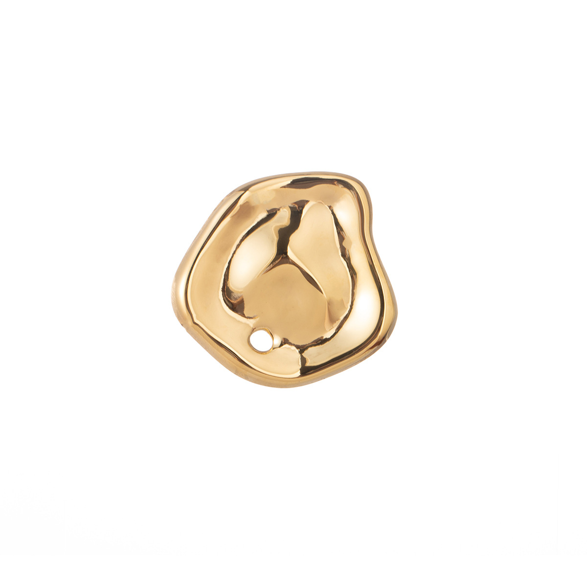 French retro concave and convex irregular water ripple brooch, gold and silver light luxury, niche and versatile suit pin brooch Item Picture