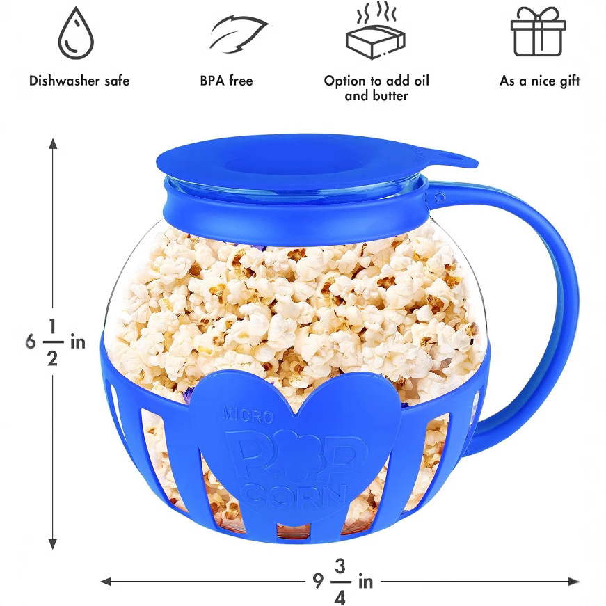 Cross-border bestsellers: Microwave oven, Micro-Pop popcorn pot, glass and plastic casing, dishwasher, 2.25qt self-bursting machine Application Scenario