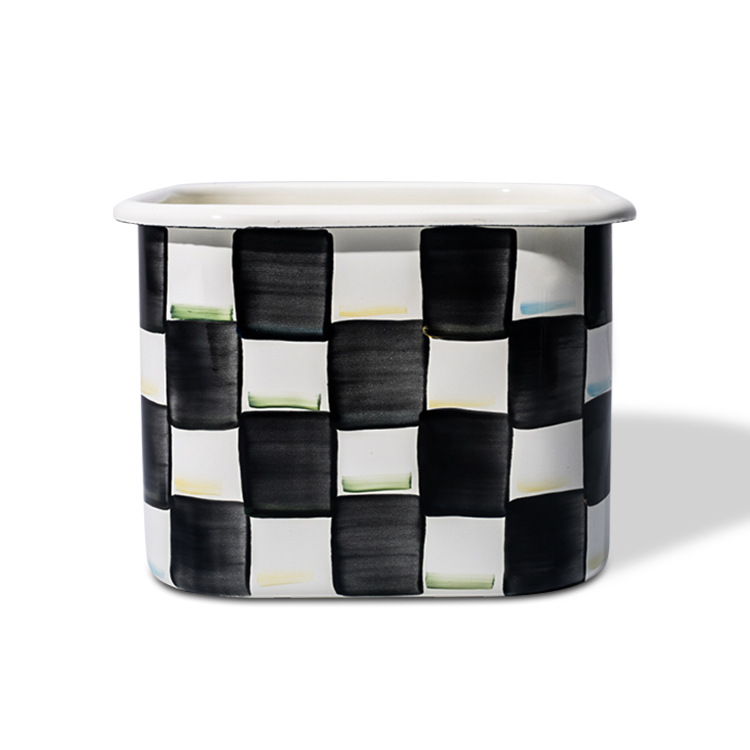 Plastic lid sealed box, enamel storage tank, enamel storage box, storage box, kitchen storage box, microwave oven Specification drawing
