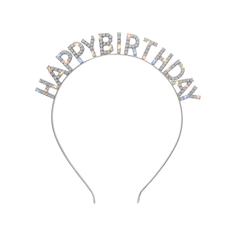 HAPPYBIRTHDAY Headband Headwear, Queen Headband, Crown Party, new Internet celebrity hair clip Item Picture
