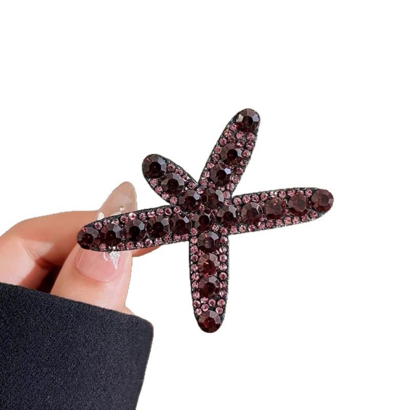 2025 New full-diamond starfish hairpin, forehead clipper, duckbill clipper, back head clipper, one-line clip, headwear and hairpin Item Picture