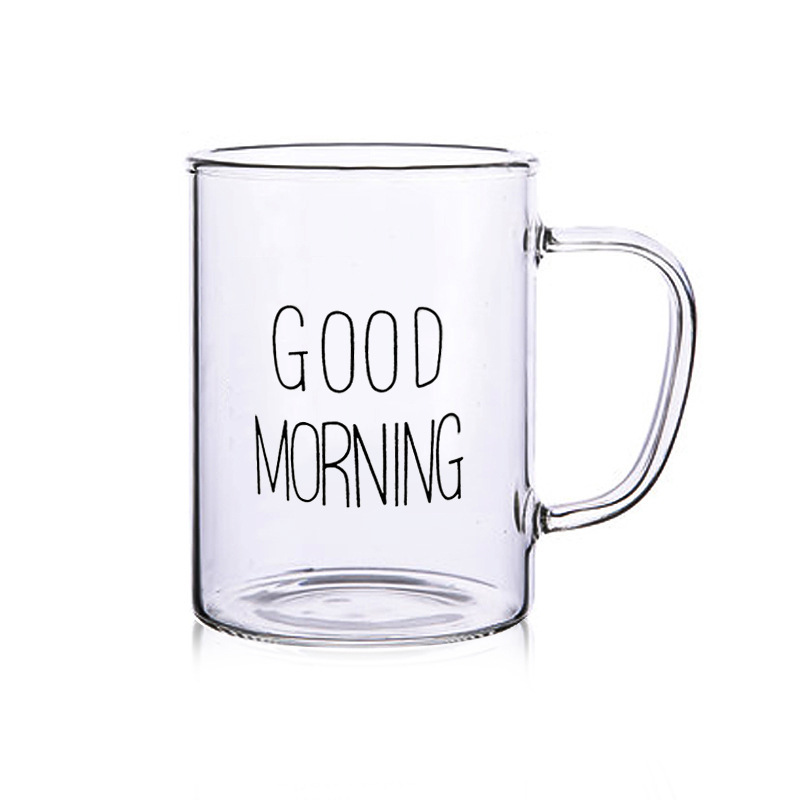 Breakfast cup, water cup, glass cup, milk cup, glass cup with handle, drink cup, advertising gift cup, large-capacity water cup Item Picture