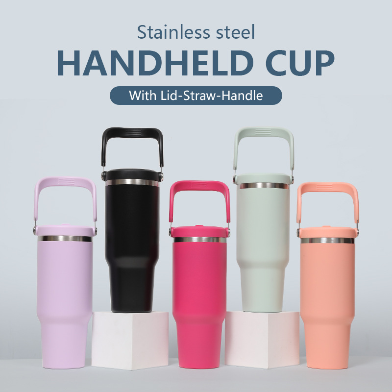 Cross-border large-capacity portable 40oz insulated cup, 304 stainless steel cup, curved hand-held car cup, ice cup details Picture