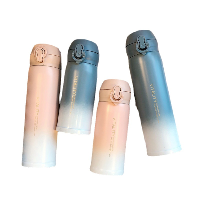 New 304 stainless steel insulated cup, creative gradient color bouncy cup, portable outdoor water cup, gift cup customization Item Picture
