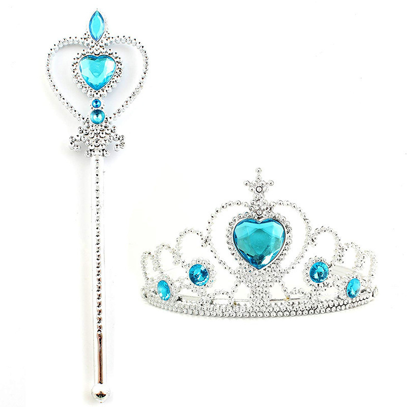 Frozen Princess Hair accessory, children's crown Magic wand gift, birthday present, Elsa Princess hair band, hair clip for girls Item Picture