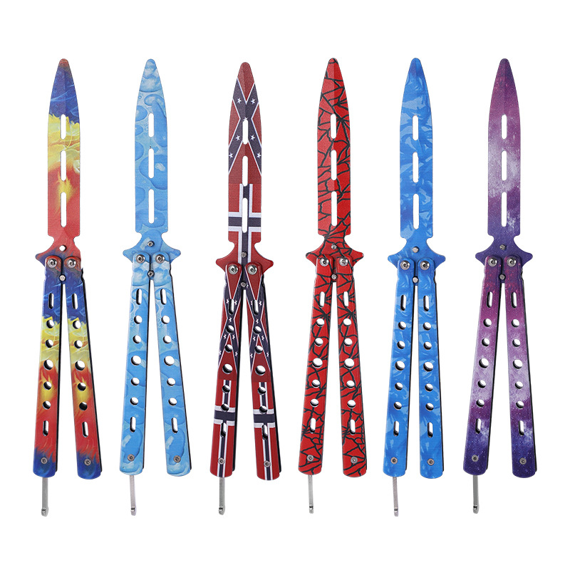 CSGO butterfly knife folding toy knife Butterfly comb beginner practice toy all-steel outdoor knife high carbon steel Item Picture