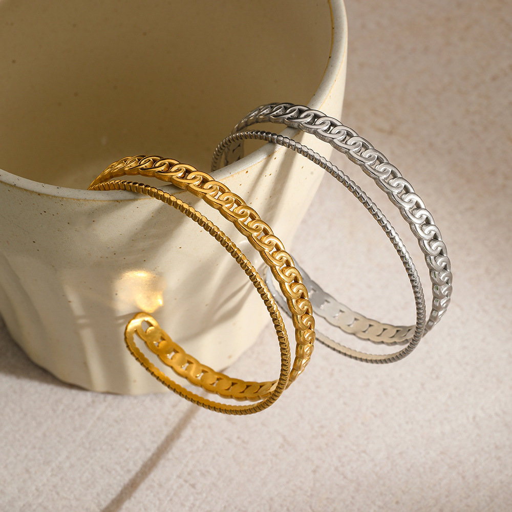 New cross-border original light luxury bracelet from Europe and America, gold-plated chain design, with a high-end feel, is selling well at the opening. Factory direct sales Specification drawing