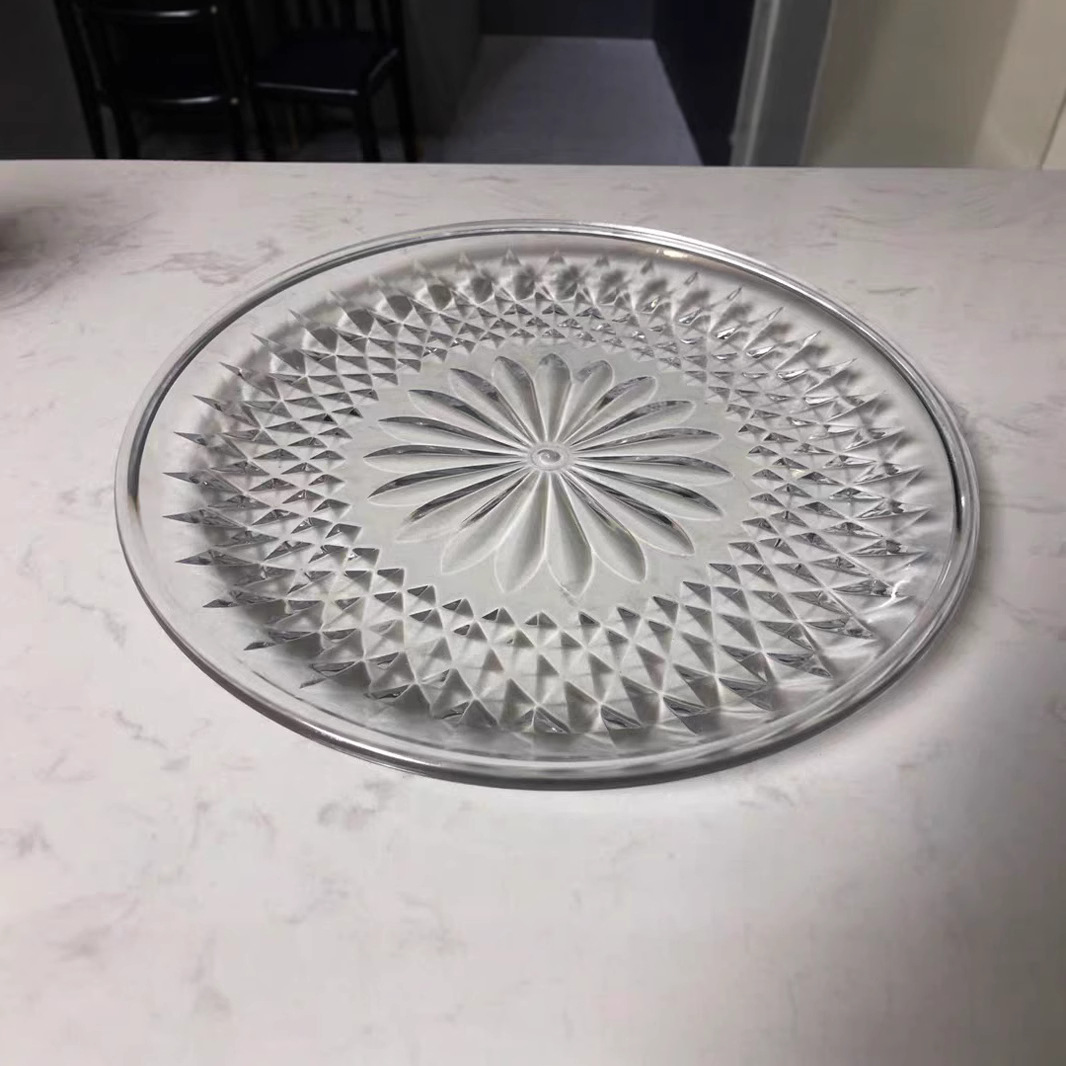 Acrylic fruit plates, food-grade PC plastic KTV snack plates, transparent large and small candies, creative for home use details Picture