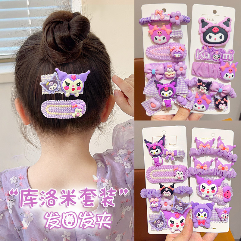 Cute Kuromi children's hair clips, cartoon Sanrio little girl bb clips, sweet side bangs clips, baby hair accessories Specification drawing