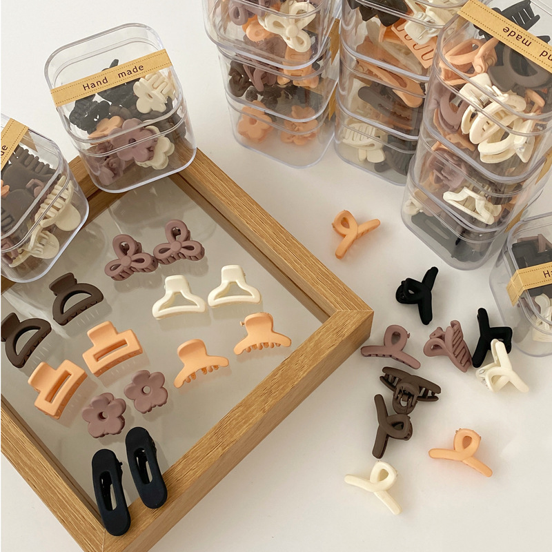 Warm sun wind matte coffee color mini grab clip hairpin, fashionable and versatile for going out, bangs clip, top clip, hair accessory hairpin Specification drawing