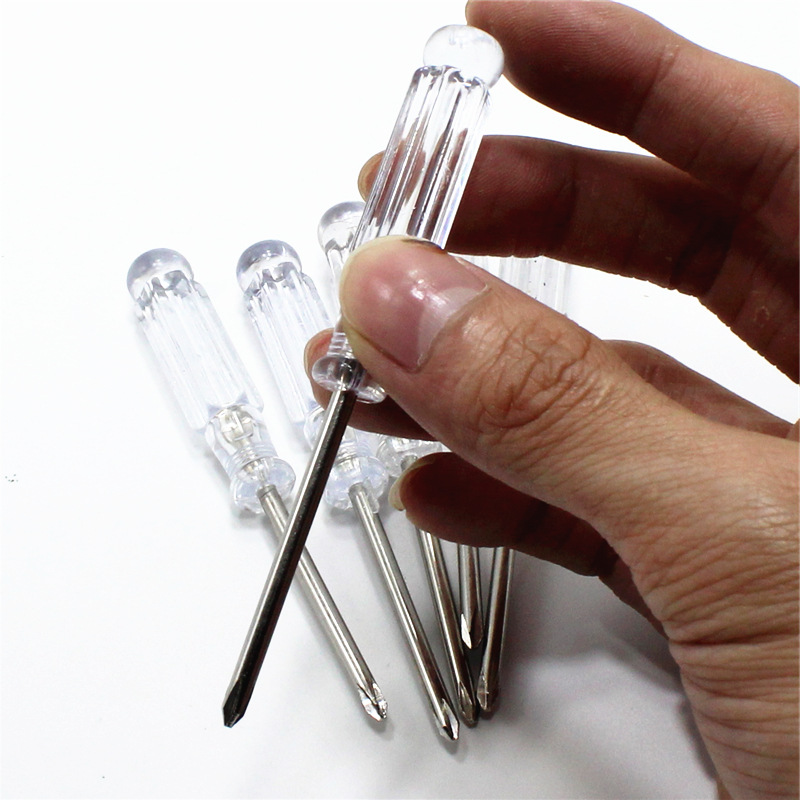 90-long crystal transparent 3.0 cross-head screwdriver, 3mm small screwdriver, 3mm cross-head screwdriver details Picture