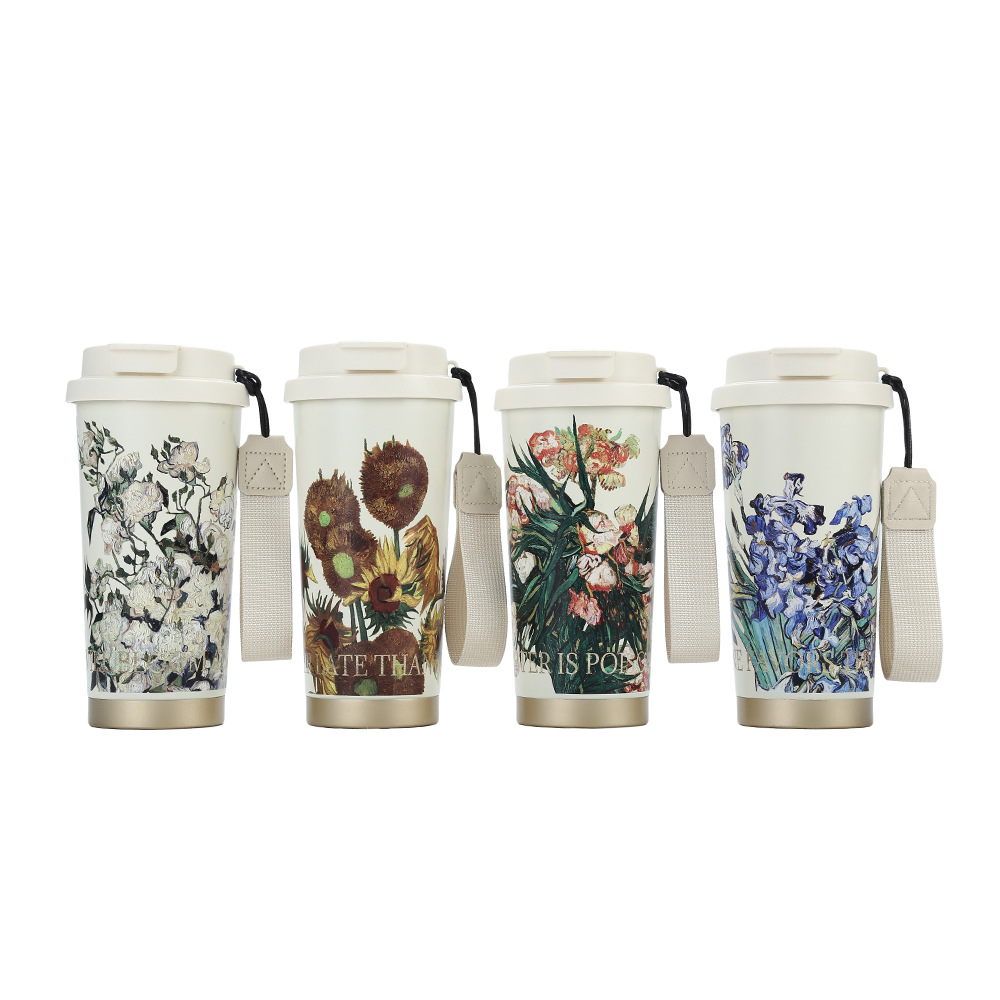 2025 New model insulated cup, coffee cup, girls' cup, high appearance level gift, double-drinking stainless steel straw cup, water cup full figure