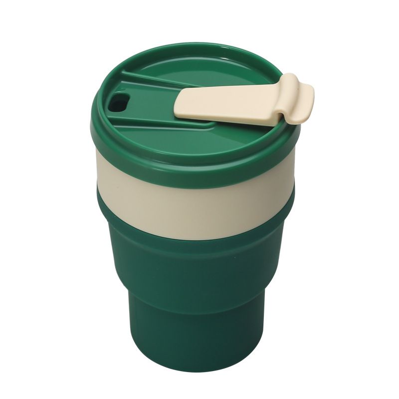 Silicone folding cups, silicone water cups, telescopic folding coffee cups, outdoor sports creative water cups, portable cups details Picture