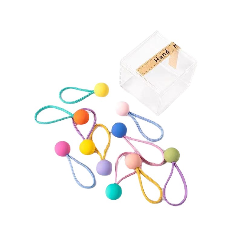 10 sets of children's headbands in summer candy color, small rubber bands, girls' hair ties, children's hair won't hurt, girls' hair bands are cute Item Picture
