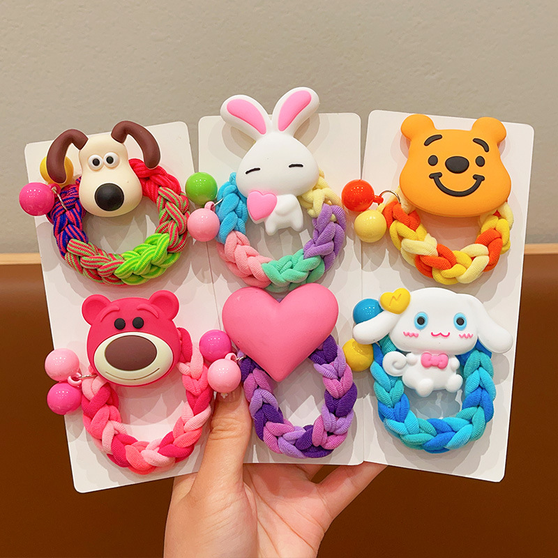 Children's colorful dog hair tie, durable high-elasticity hair tie for little girls, tied into ponytail buns, hair loops for girls, skin bands full figure
