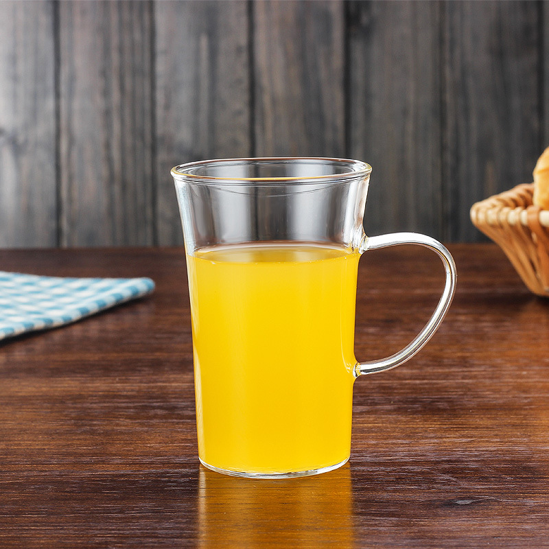 Heat-resistant juice cup, glass tea cup, tea brewing cup, office transparent glass cup, household green tea cup, water cup full figure