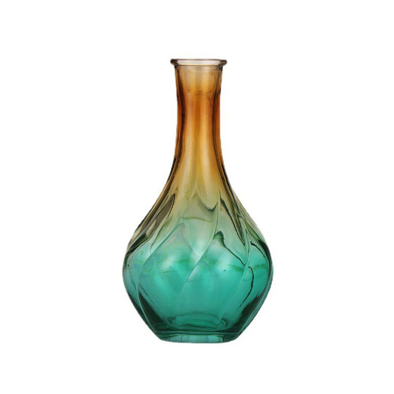 European-style decorative items, colorful gradient fresh and light colored glass vases, transparent vases, office and living room vases Item Picture