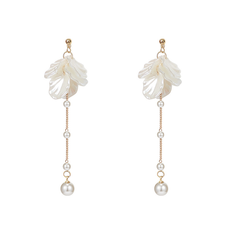 Super fairy-like French flower tassel earrings, women's niche exaggerated earrings, unique charm, earrings and stud earrings, bride's earrings Item Picture