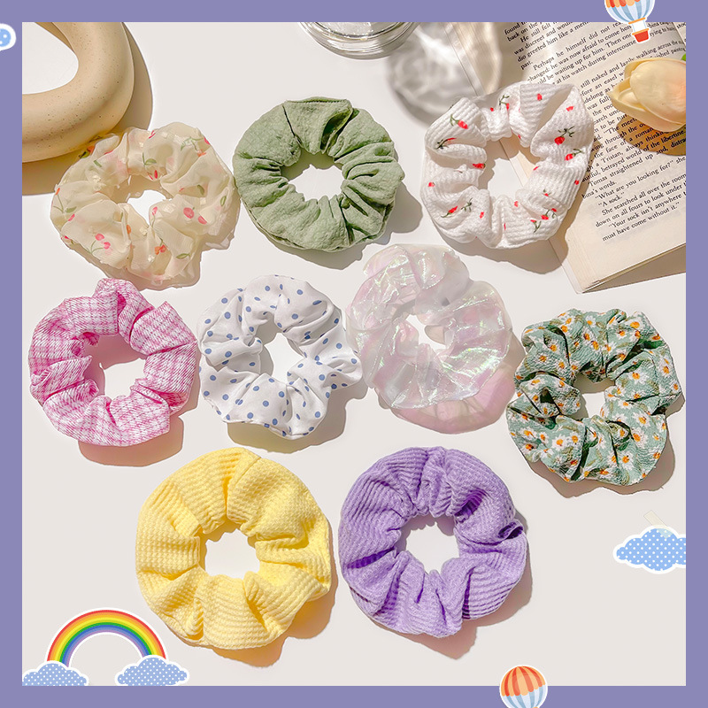 Pig intestine hair band, summer ins hair tie, 2023 new cute Japanese-style rubber band women's hair tie, hair accessory Specification drawing