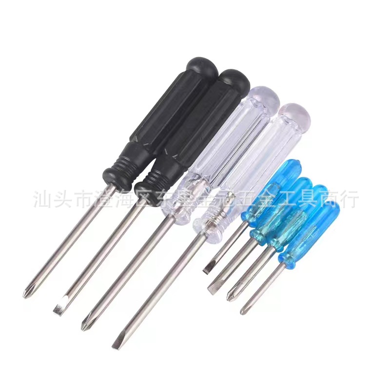 Wholesale of 95mm long mini crystal transparent 3.0 cross-head screwdriver, 3mm small screw screwdriver, flat-head screwdriver and screwdriver Item Picture