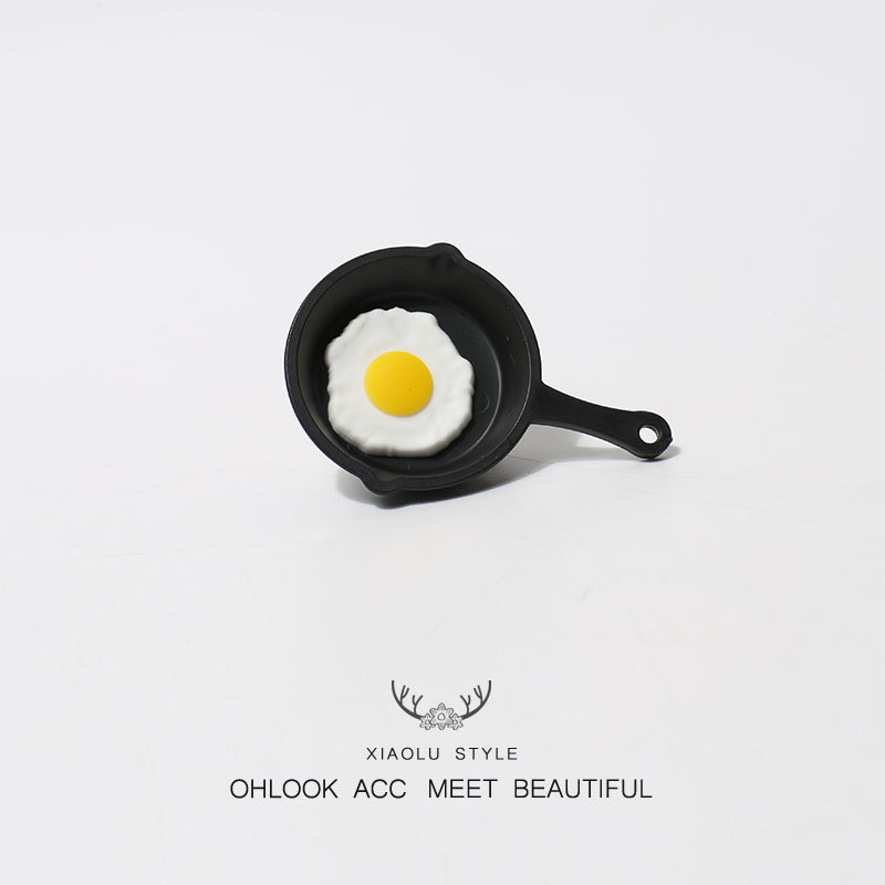 Fun pan-fried egg hair clips, realistic and strange girl hair accessories, student bangs side clips, top clips details Picture