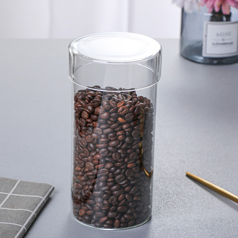 Transparent glass storage tanks, high borosilicate tea cans, sealed cans, glass flower tea and dried fruit storage tanks, kitchen storage tanks details Picture