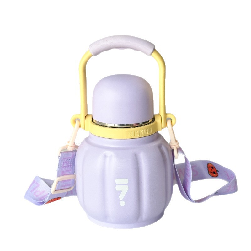 High-appearance-level pumpkin insulated cups, portable hand-held large-bellied cups, student cuteness, large-capacity children's water cups wholesale Item Picture