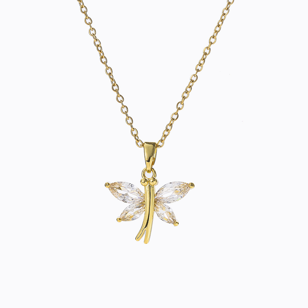 Fashionable, light luxury, full diamond, little swallow pendant, titanium steel necklace, women's light luxury design sense, versatile collarbone chain, Internet celebrity accessory Item Picture