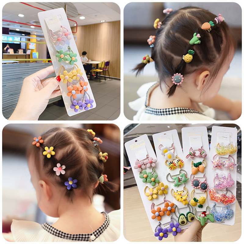 Children's hair ties, cute Korean headwear for girls, baby hair ties, flower hair ties, girls' rubber bands, small hair bands full figure