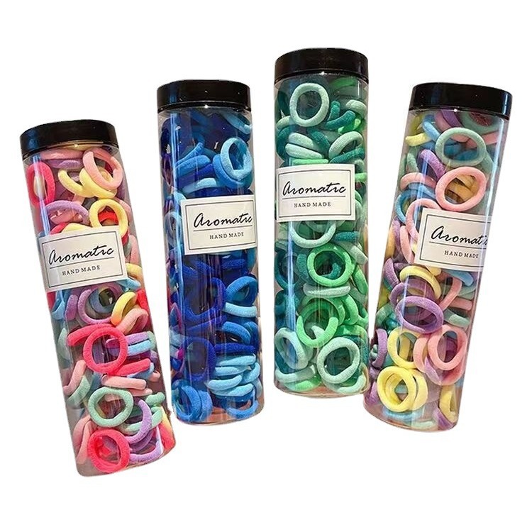 Wholesale of 100 children's towel bands, hair bands, hair accessories, rubber bands that do not damage hair and have good elasticity, little girl pull hair ties Item Picture