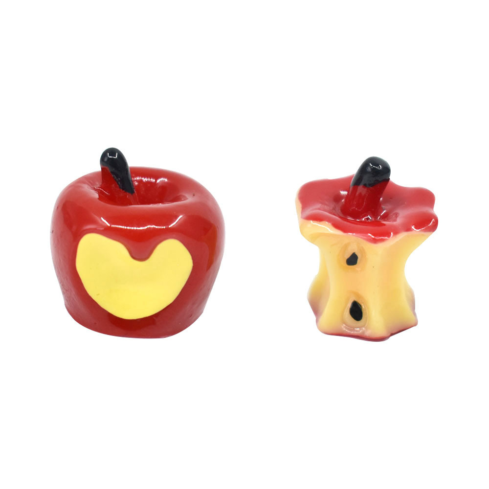 Miniature food toy apple resin accessories diy ornaments, mini apple core pendants, necklaces, earrings, keychains, pendants Item Picture