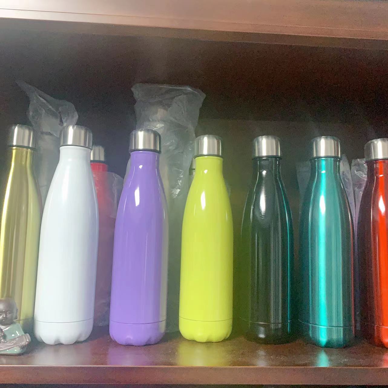Stainless steel cola bottle, insulated cup, vacuum sports water cup, boys' and girls' cups, gift insulated cold water cup full figure