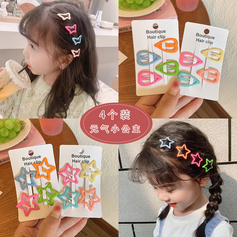 Children's five-pointed star hair clips, baby small bb clips, hair clips, hair accessories, girls' cute bangs hair clips, headwear details Picture