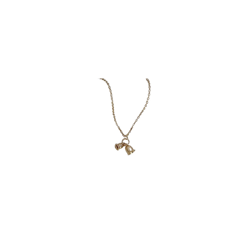 Super soothing, golden, gentle and elegant collarbone chain, original design, delicate floral lily of the valley small necklace pendant Item Picture