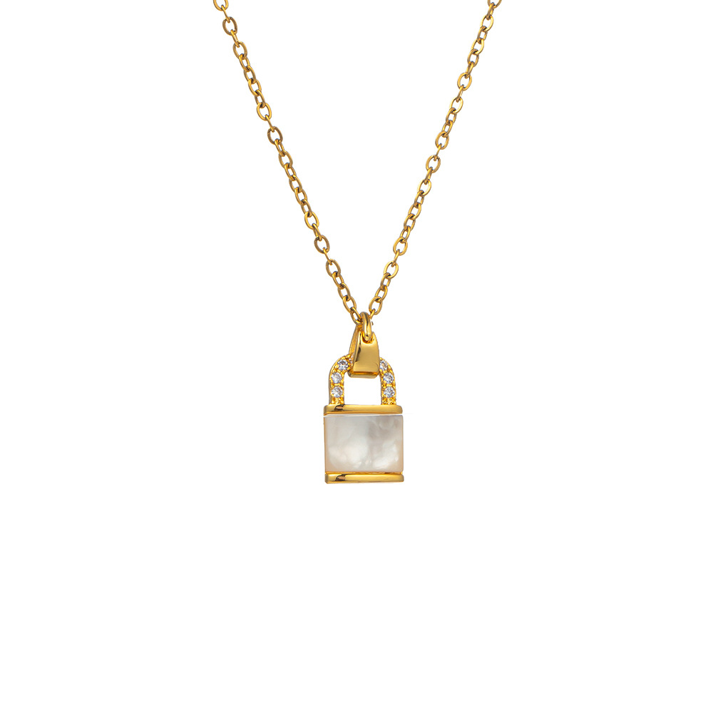 Exquisite zircon pendant from Japan and South Korea, titanium steel necklace, simple and versatile for women, popular collarbone chain, fashionable and light luxury accessory Item Picture