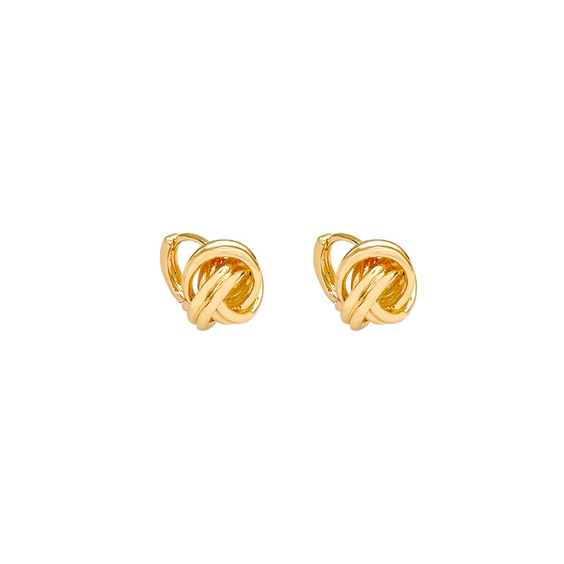 Silver needle commuting golden twist earrings, high-end ear rings, unique style, stud earrings, women's light luxury exquisite earrings, ear buckles Item Picture