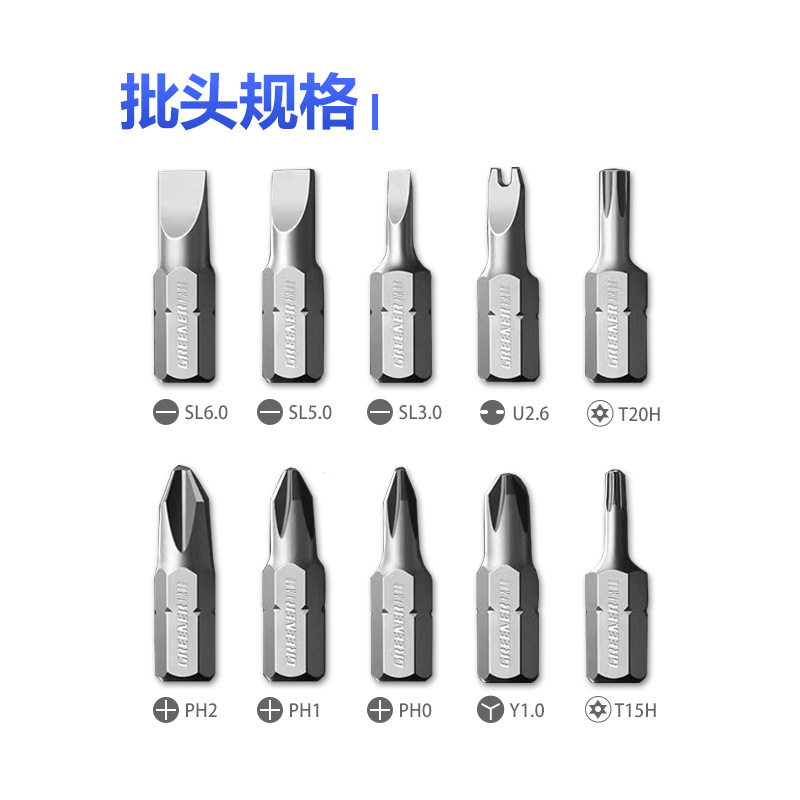 10-in-1 ratchet screwdriver set with hidden bits, multi-functional flat-head and cross-shaped screwdriver combination tool details Picture