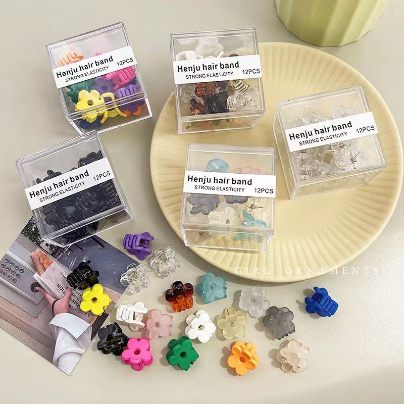 Colorful matte flower hair clips, summer broken hair, side bangs, forehead hair clips, top clips, grab clips, small clips, headwear full figure